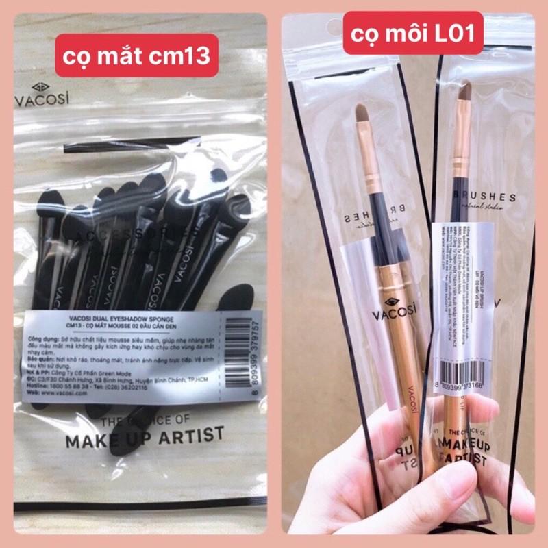 Cọ Môi - L01 (Mẫu mới), cọ mắt 2 đầu cán đen CM13