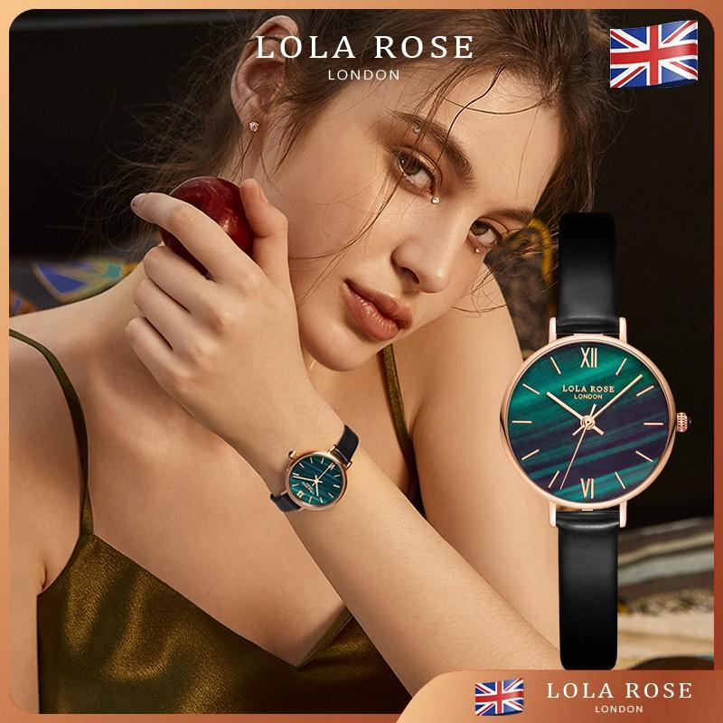 Đồng hồ nữ chính hãng cao cấp Lola Rose mặt tròn 30mm đá malachite may mắn thiết kế