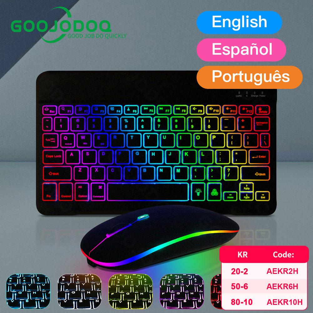 Backlit 10 inch cho bàn phím và bàn phím bluetooth có đèn nền cho chuột cho bàn phím và chuột không dây windows android iOS