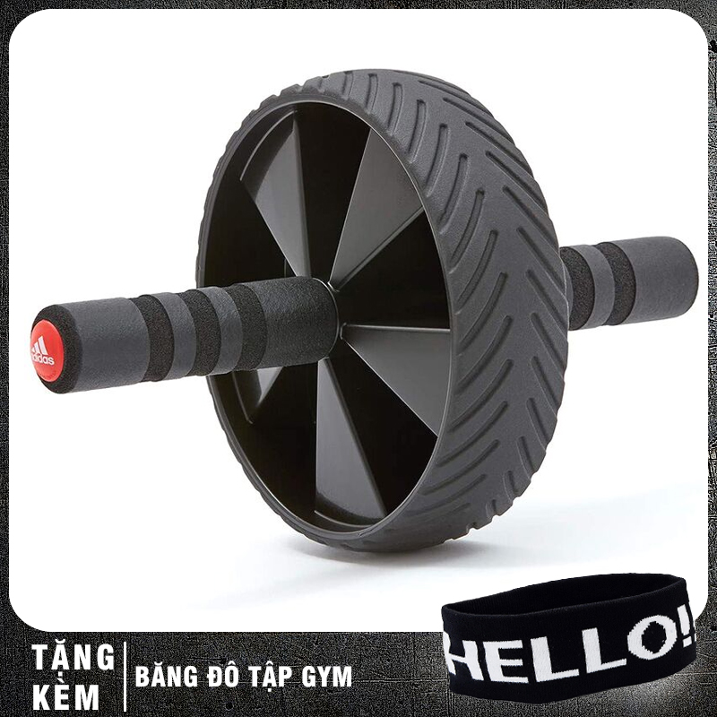 Con lăn tập cơ bụng chuyên dụng Adidas ADAC-11404 (Tặng kèm Băng đô buộc tóc tập gym)