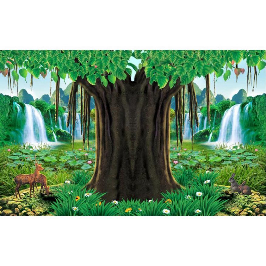 Tranh dán tường 3D Tranh trang trí cây bồ đề UD1282