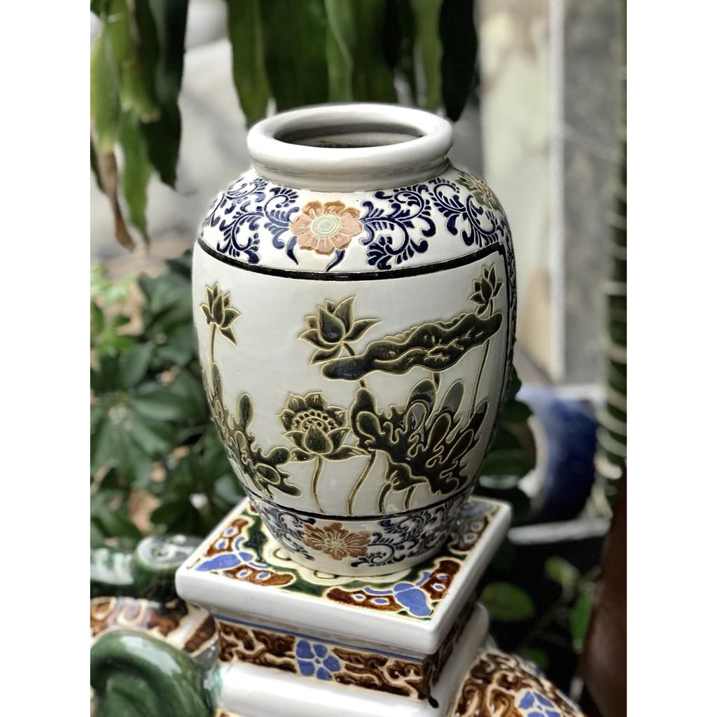 Bình Sen Trắng Gốm Sứ Nam Bộ 30