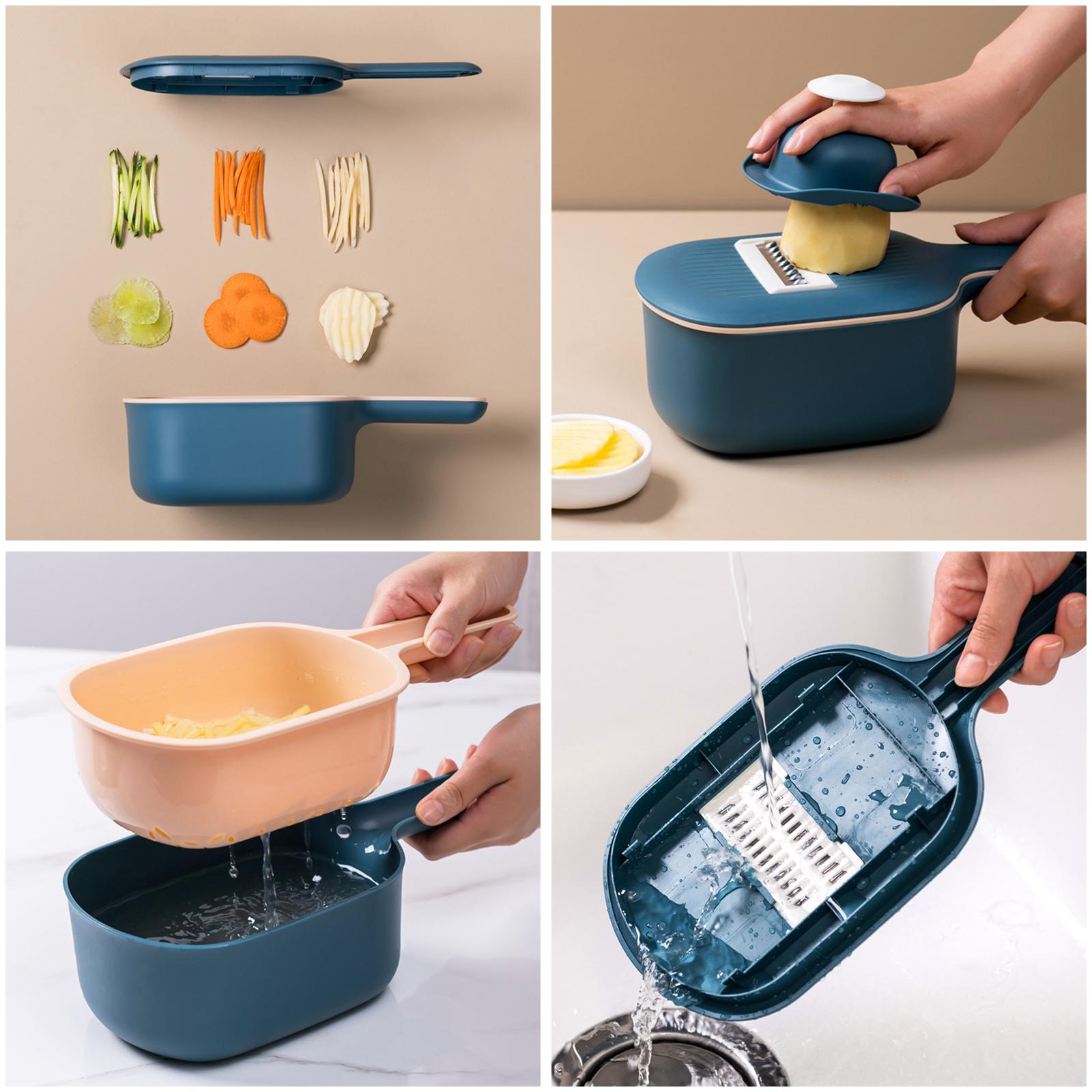 Grater Veggie Food Choppers Cutter with 4 Blades Kitchen Cooking Helper