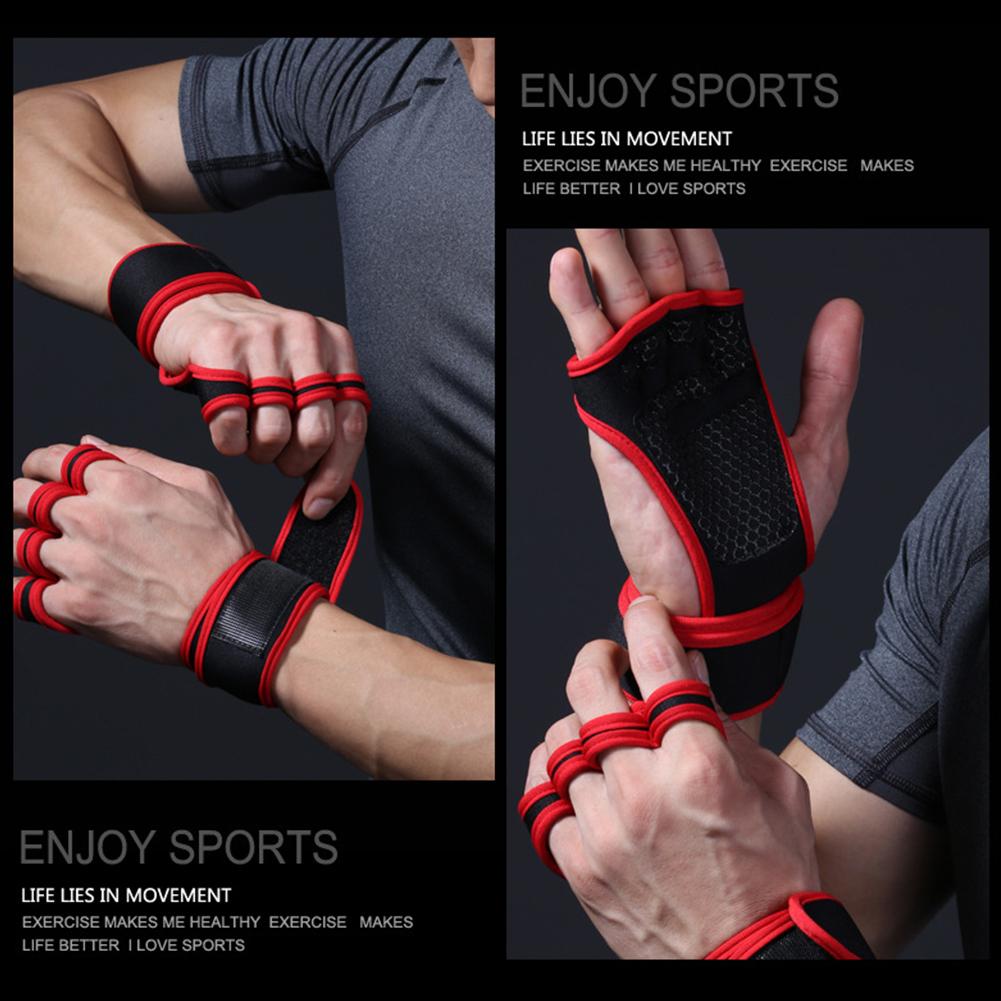 1 cặp găng tay tập tạ cho nam giới Thể thao Thể thao Xây dựng Thể dục dụng cụ Thể dục Gym tay Cổ tay không trượt Color: Black XL