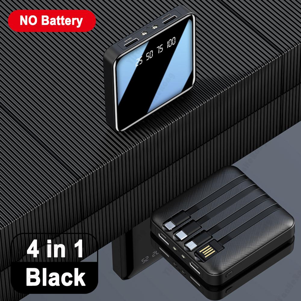 18650 Power Bank Sạc nhanh Powerbank Bộ sạc pin di động PowerBank cho iPhone Hộp lưu trữ pin mini Xiaomi 4IN1 Màu sắc: Đỏ