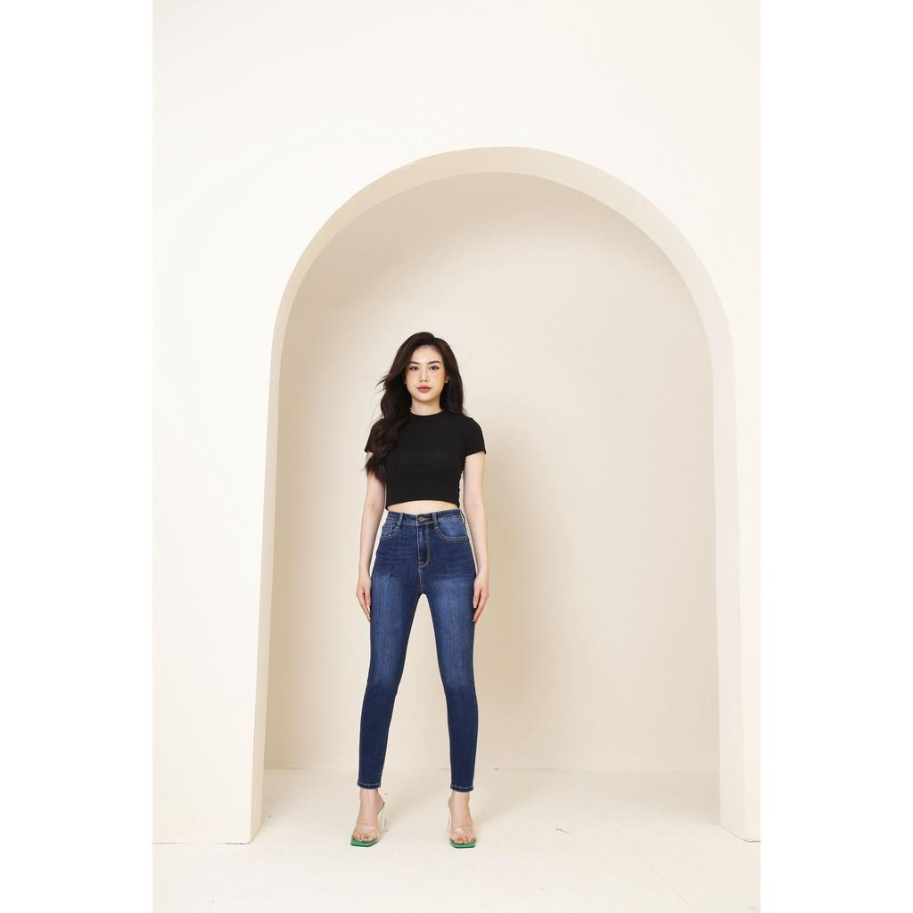 Quần Jean Nữ Skinny Cạp Cao Basic CT Jeans Vải Co Dãn 4 Chiều Cao Cấp