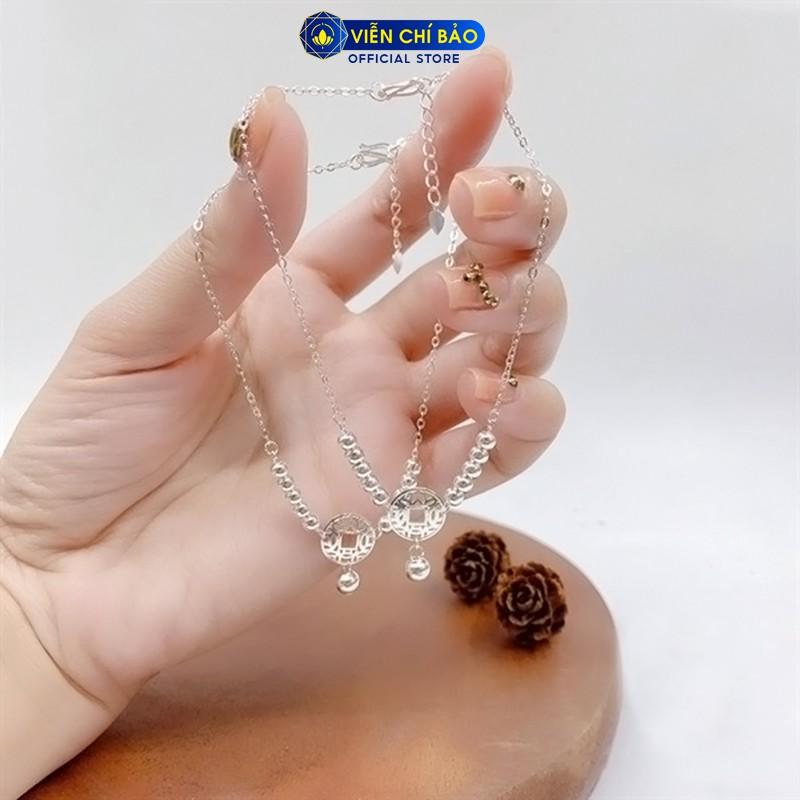 Lắc chân bạc nữ kim tiền chất liệu bạc 925 thời trang phụ kiện trang sức nữ thương hiệu Viễn Chí Bảo L500054