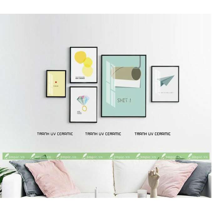 Tranh treo tường, trang trí Hiện đại 3D/gỗ MDF Hàn Quốc chống ẩm mốc, mối mọt