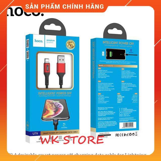 Cáp sạc hoco u79 tự ngắt thông minh cho iphone,type c,micro - Hàng chính hãng