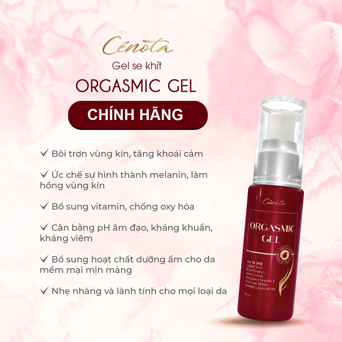 Gel bôi Se khít cô bé Cenota Orgasmic Gel An toàn - Hiệu quả