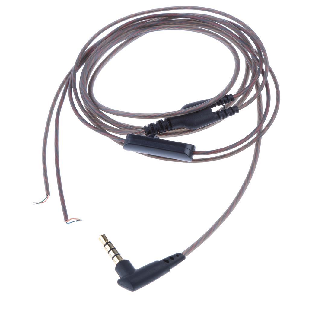 2-4pack 3.5mm DIY Earphone Audio Cable with Mic Repair Headphone Wire Semi Clear