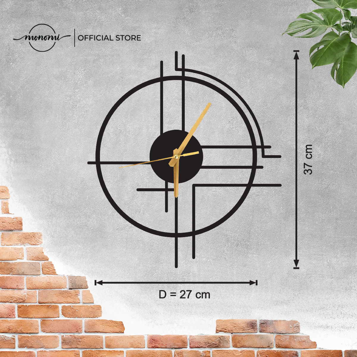 Đồng hồ CNC treo trường Lineal Minimalist, phong cách tối giản, kiểu dáng hiện đại, CNC Metal Wall Clock - Monomi C003