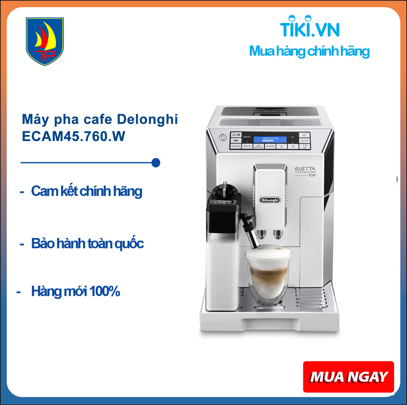 Máy pha cafe Delonghi ECAM45.760.B - Hàng Chính Hãng