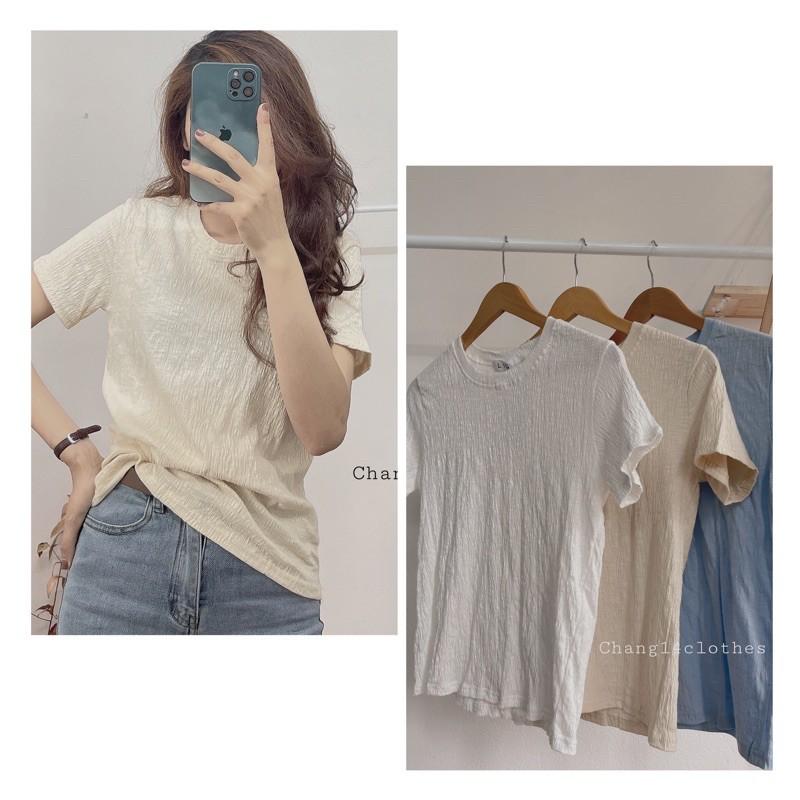 Áo phông nhăn hàng quảng châu phòng cách vintage