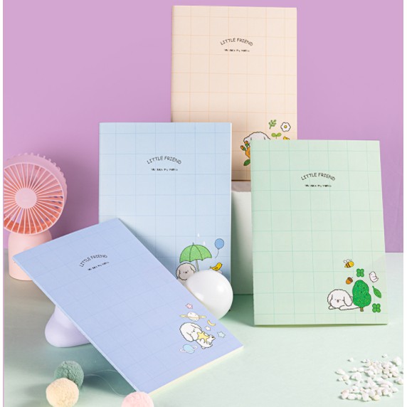 Sổ tay ghi chép cute khâu gáy B5 kẻ ngang hình cún dễ thương 60 trang 70gsm Deli - Phù hợp làm sổ kế hoach planner, viết nhật kí, sử dụng như tập vở học sinh - 1 quyển - Nhiều màu sắc - FB560-N06