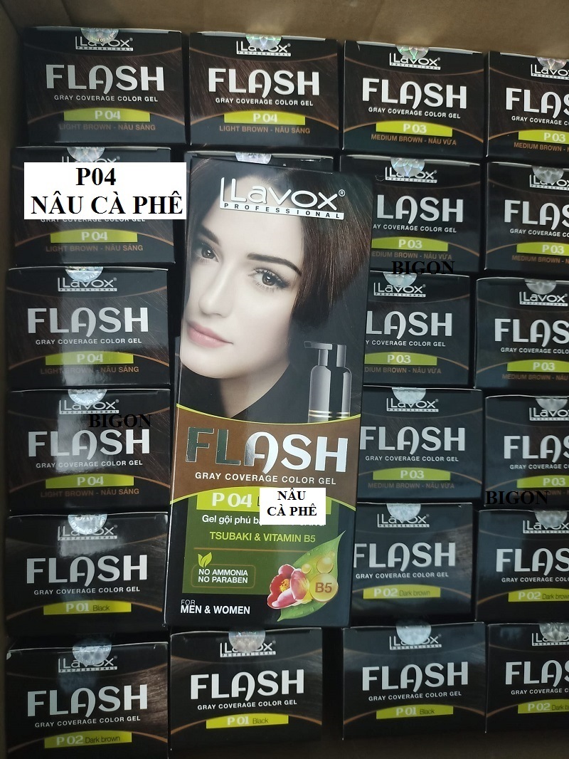 Dầu Gội Nhuộm Tóc Phủ Bạc Thảo Dược LAVOX FLASH 200ml - P04