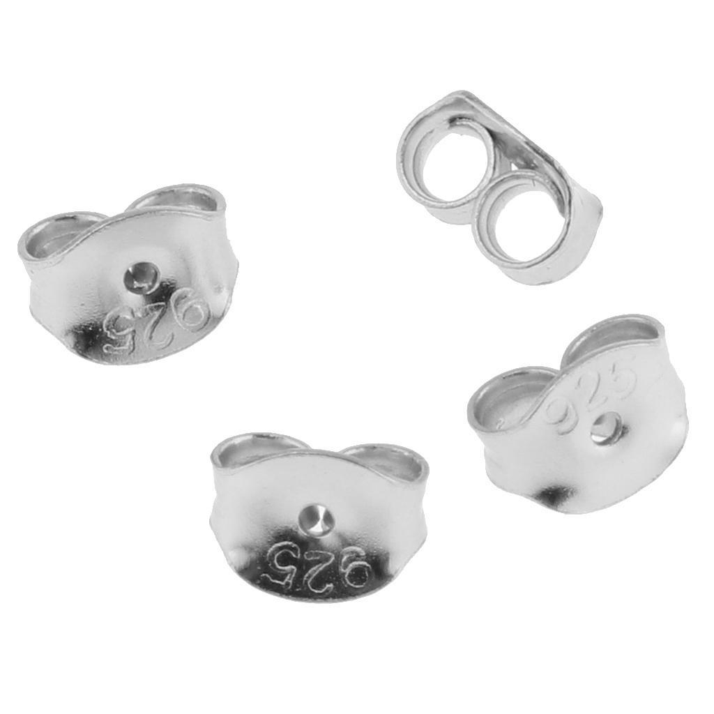 16Pcs 925 Sterling Ball Earring Stud Posts And Backs Jewelry Findings Making