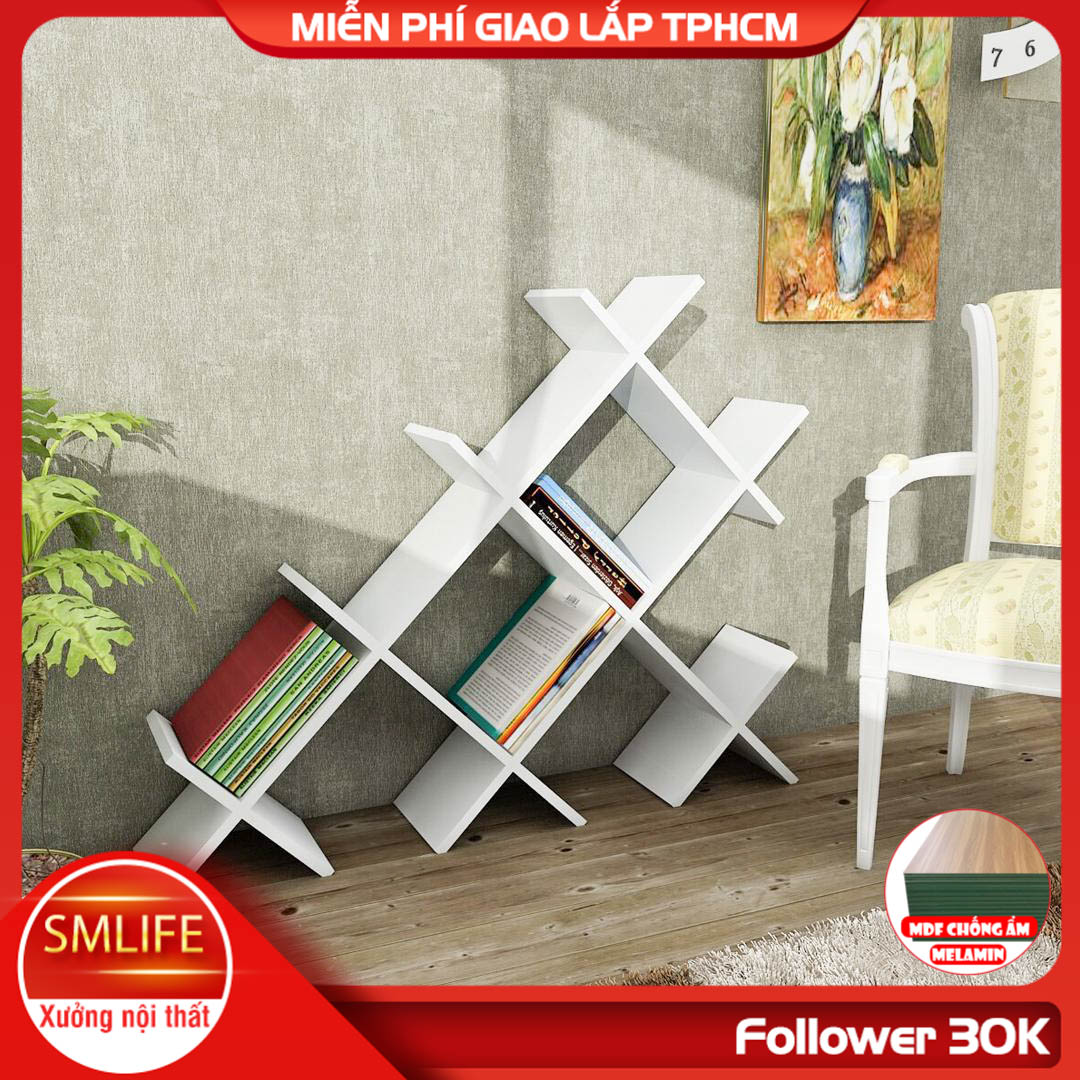 Giá sách hiện đại bằng gỗ công nghiệp SMLIFE Bethenny