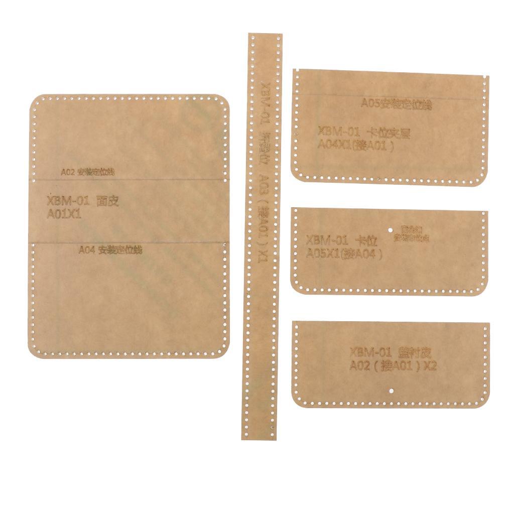 5x/ Acrylic Wallet Pattern Stencil Template Leather Craft DIY Tool