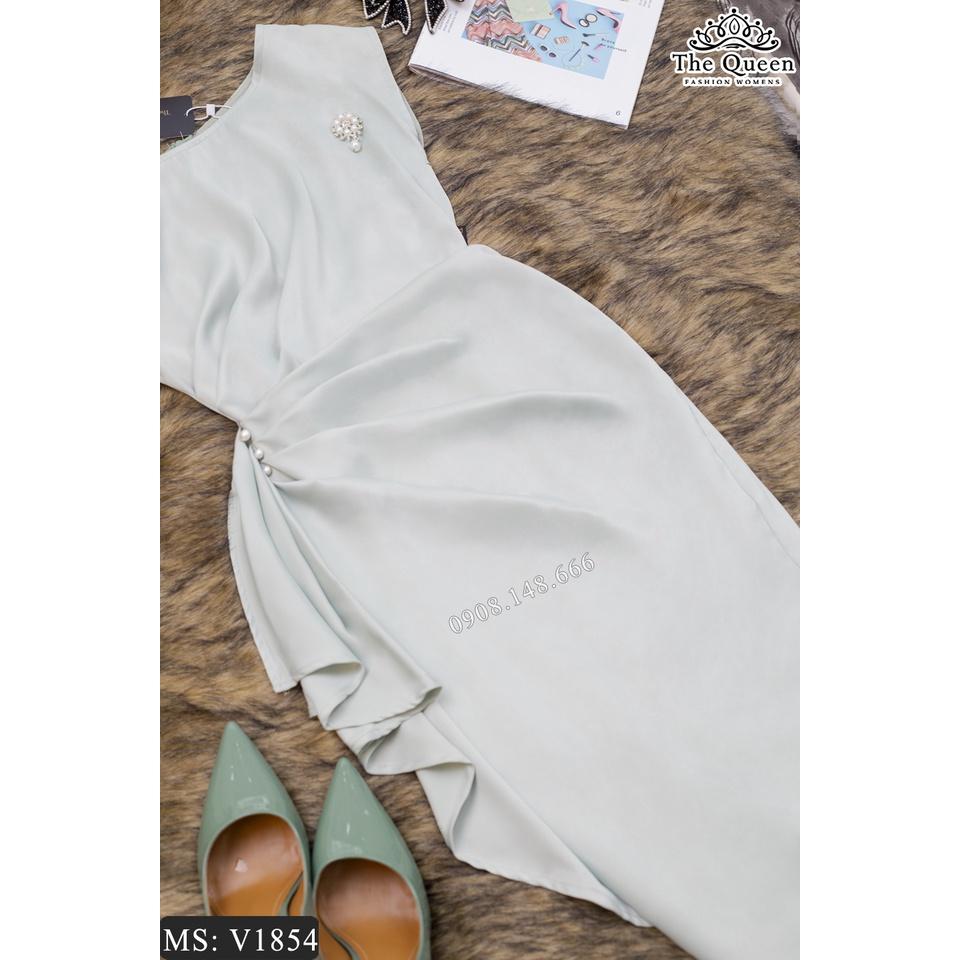 Váy xanh body nhún eo ngọc V1854 (Video quay bởi THE QUEEN FASHION