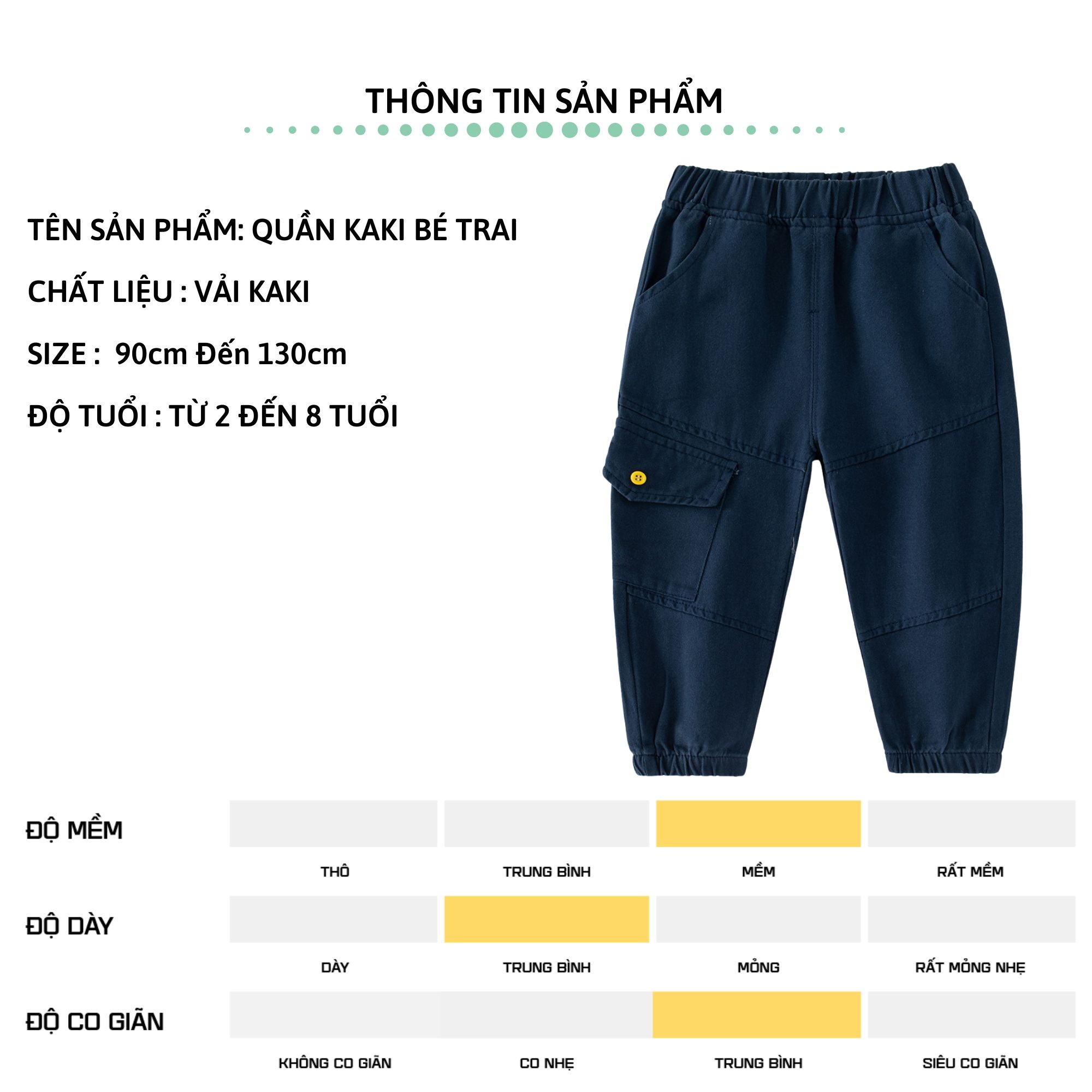 Quần dài Kaki bé trai 27Kids WELLKIDS Quần thu đông lịch sự nam cho trẻ từ 2-10 tuổi BLKK1