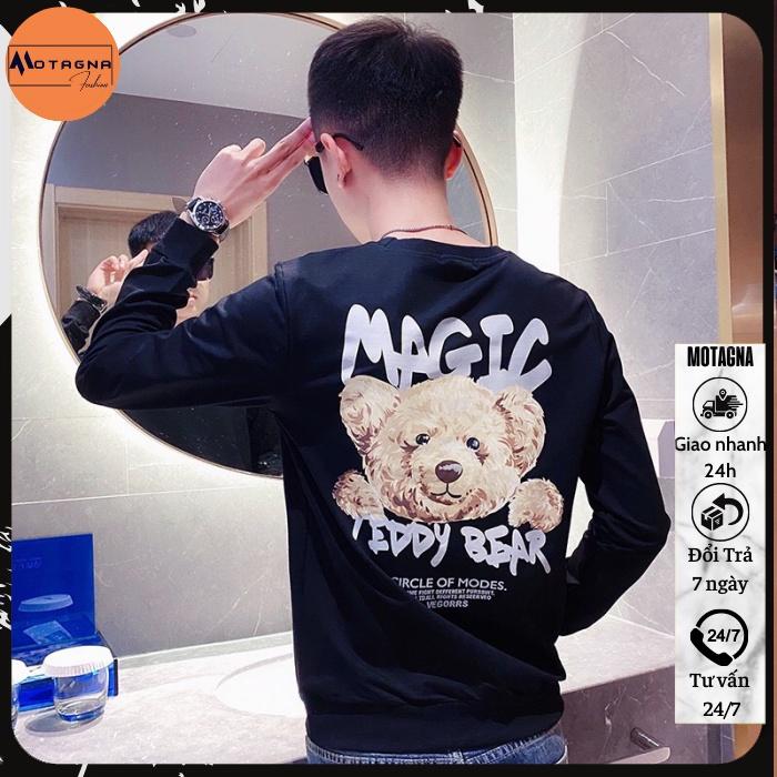 Áo nỉ dài tay chất đẹp, Áo sweater chất đẹp kiểu dáng Hàn Quốc in Gấu Magic mã NZ622