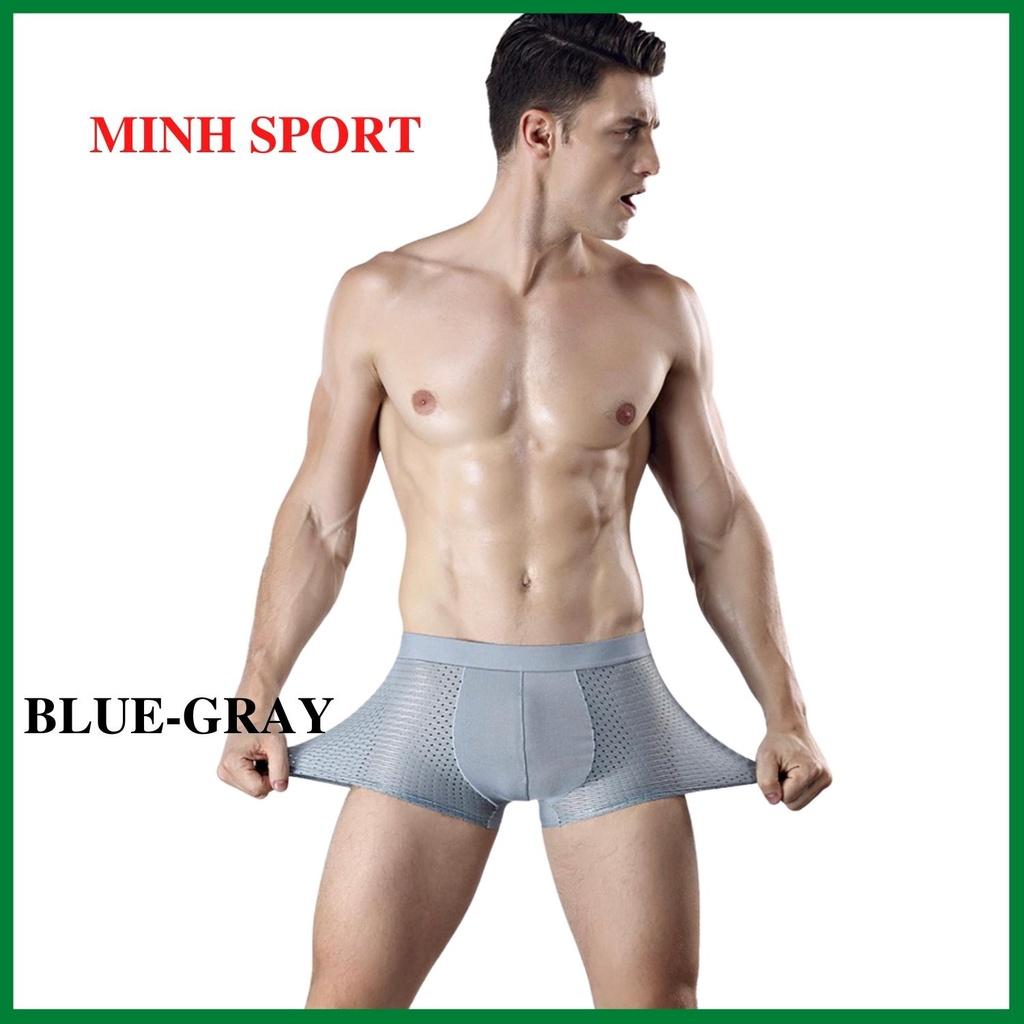 Quần lót nam boxer cao cấp, quần sịp đùi nam thông hơi, co giãn 4 chiều VIEKUCOOL hộp 4 chiếc