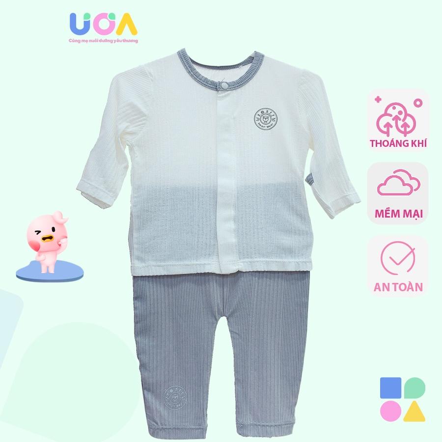 Quần áo sơ sinh cài giữa Hrnee Modal Organic size cho bé từ 3 đến 6 tháng - Hồng Pastel