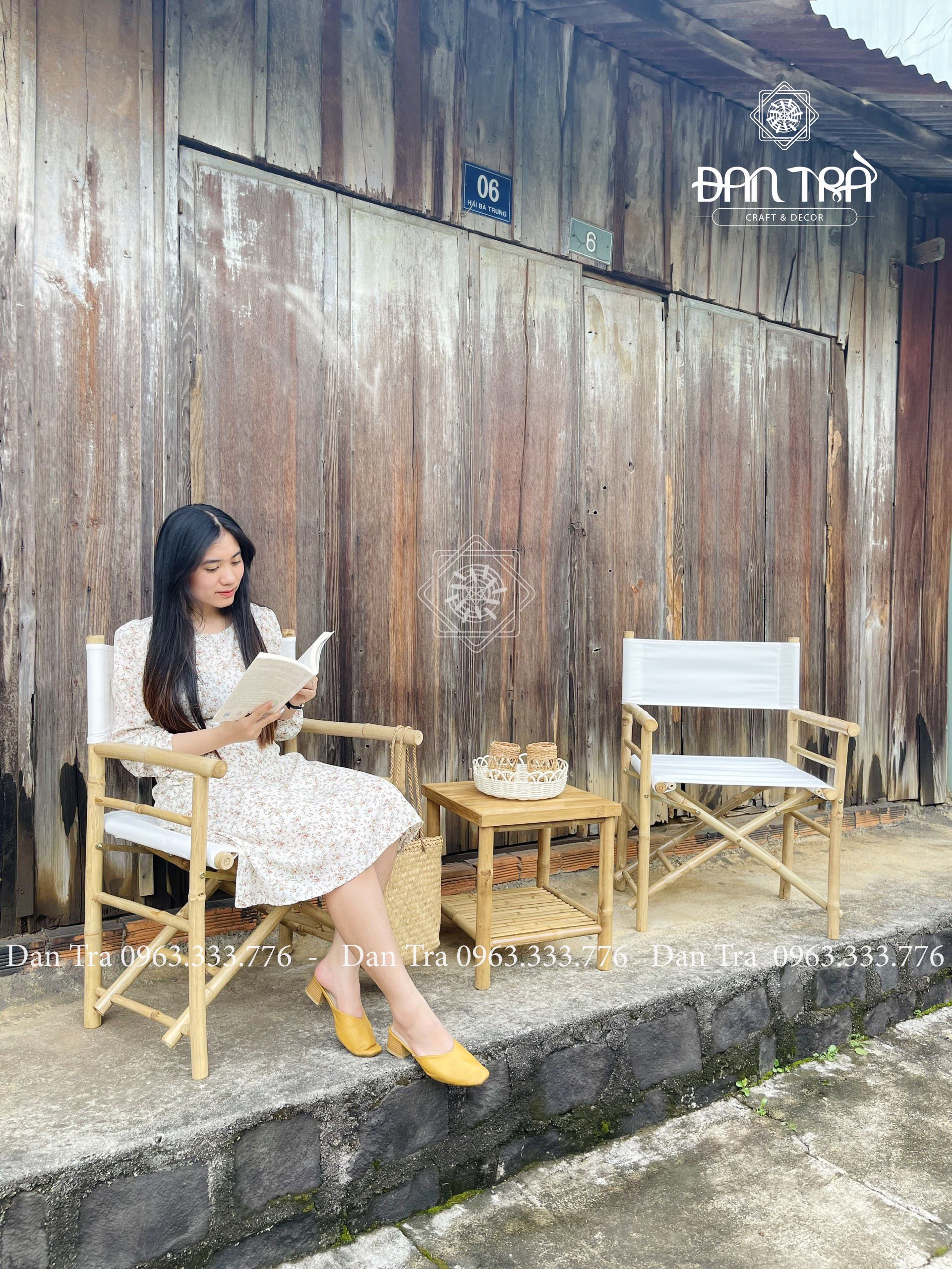 [Rẻ Vô Địch] Ghế Tre Đạo Diễn Bạc Trắng Xuất Khẩu