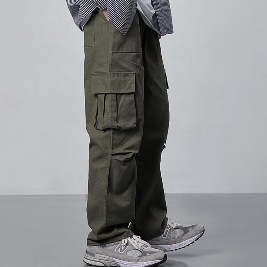 Quần baggy kaki túi hộp basic unisex K49 (kèm ảnh thật shop chụp)