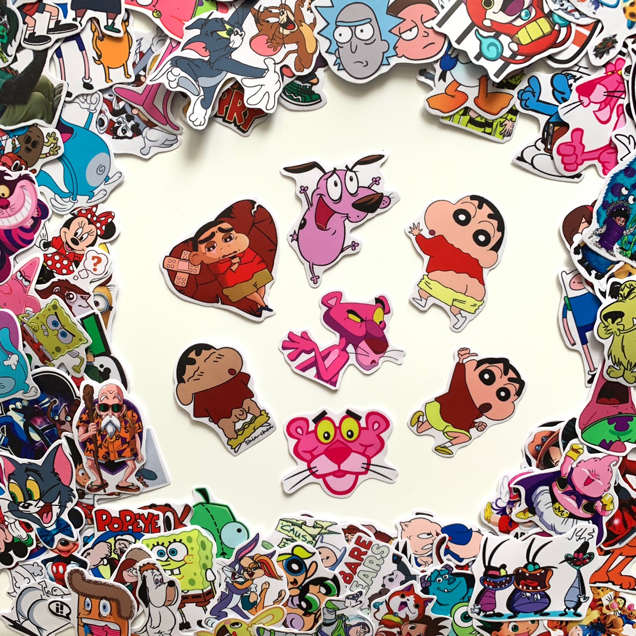 Bộ sticker chủ đề Cartoon hoạt hình 2019, decal hình dán chống nước, trang trí nón bảo hiểm, điện thoại, lap top ...