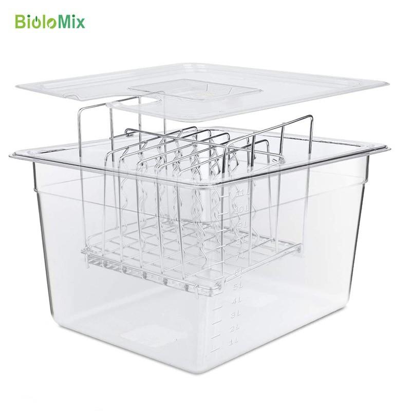 BioloMix Thùng chứa Sous Vide có nắp chứa nước 11 lít cho máy Sous Vide không chứa chất BPA