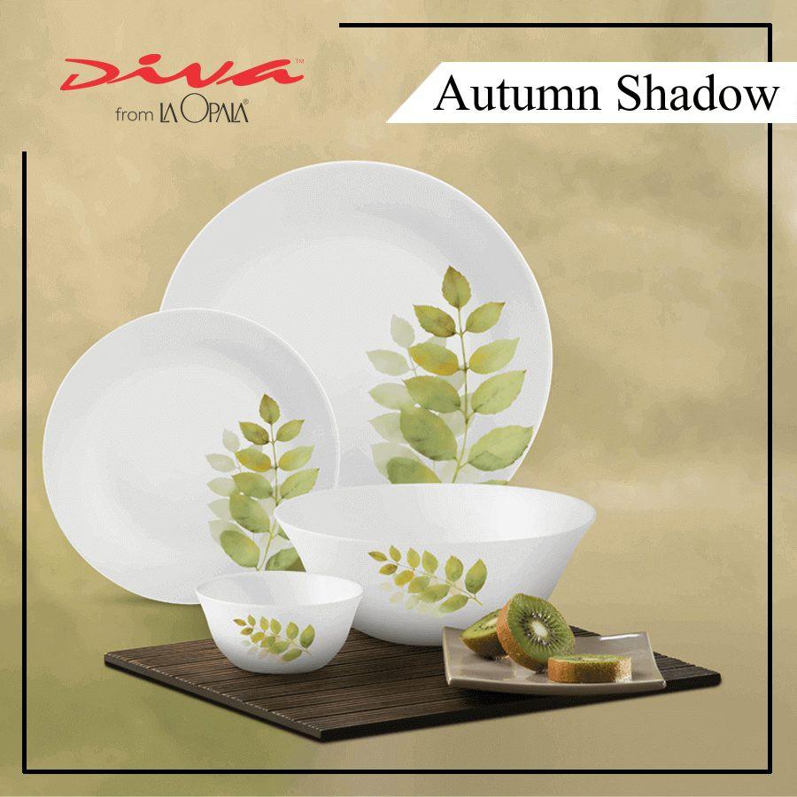 Bộ chén đĩa thủy tinh opal 12 món Autum Shadow bền gấp 3 lần thủy tinh thường -Hàng Chính Hãng