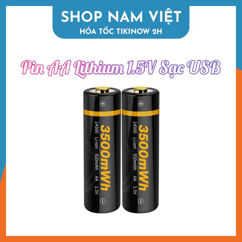 Pin AA Lithium-ion 1.5V Cho Karaoke, Đèn Pin - Pin Sạc Nhanh Cổng USB