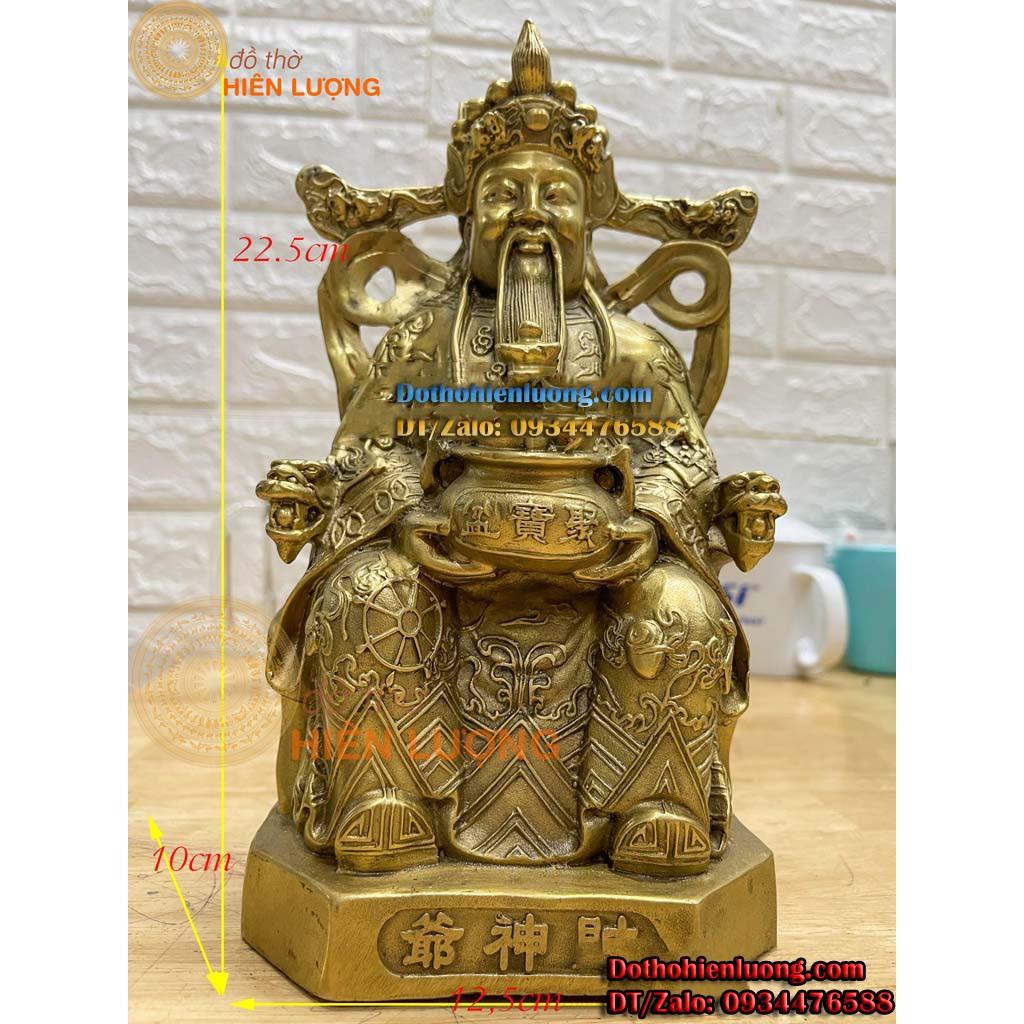 Tượng Ông Phát - Thần Tài Lộc Bằng Đồng Vàng Nguyên Chất Cao 23cm Đẹp Tinh Xảo