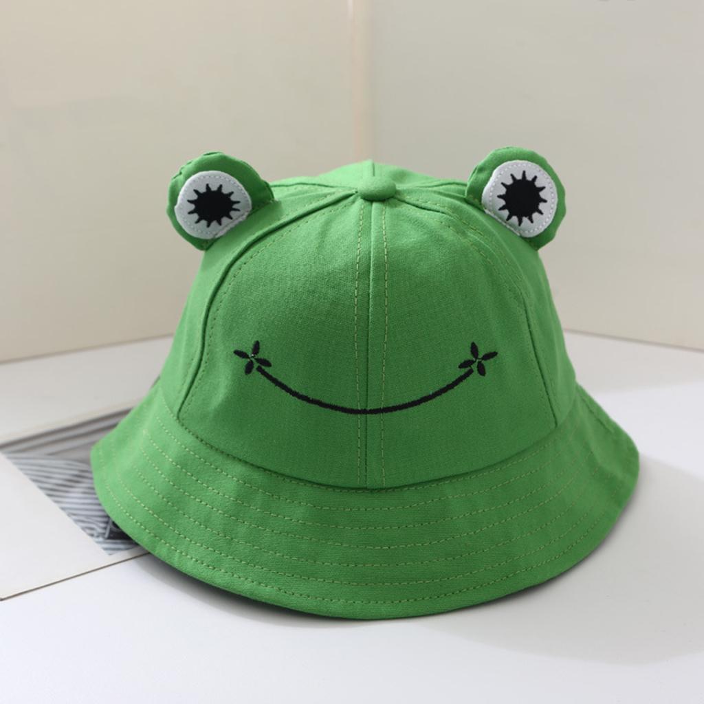 Kids Frog Bucket Hat Cute Fisherman Hat Sun Protection Beach Travel Cap Wide Brim Fisherman Hat for Children Girls Boys
