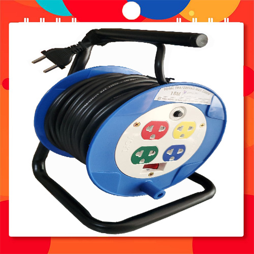 Ổ cắm kéo dài quay tay kiểu rulo LiOA - Ổ điện kéo dài xách tay LIOA 15A, 15 mét, QN15-2-15A