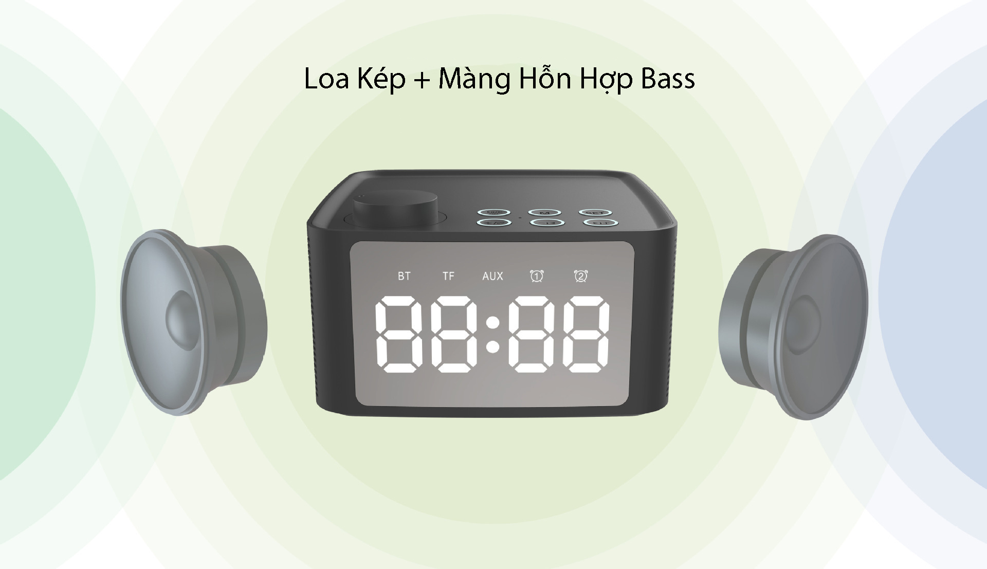Loa bluetooth B1 có giá đỡ kèm chức năng kép báo thức và thu âm khe cắm thẻ nhớ âm thanh bass - Hàng chính hãng