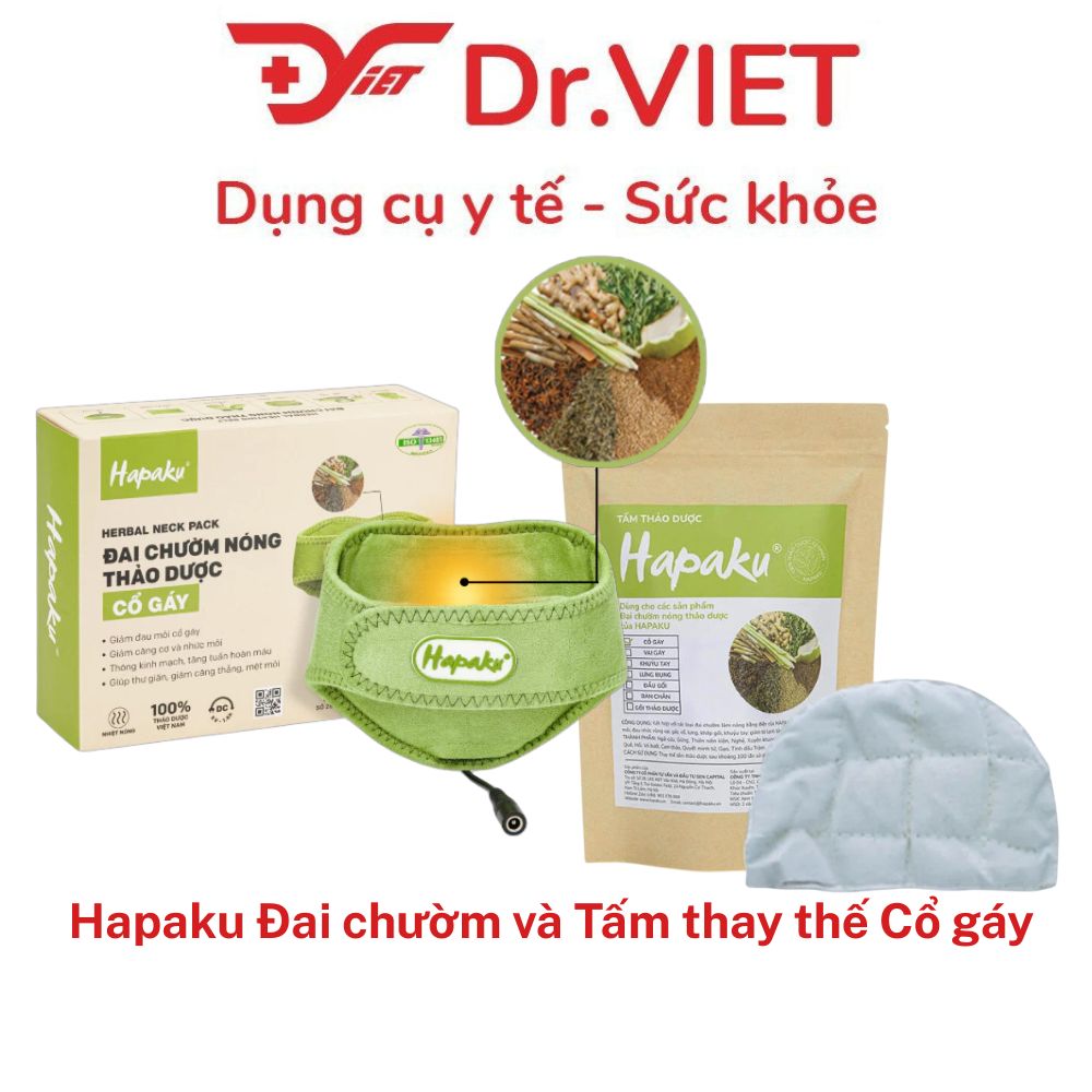 Đai chườm nóng thảo dược Cổ gáy Hapaku Giảm đau, Thư giãn, Ngủ ngon