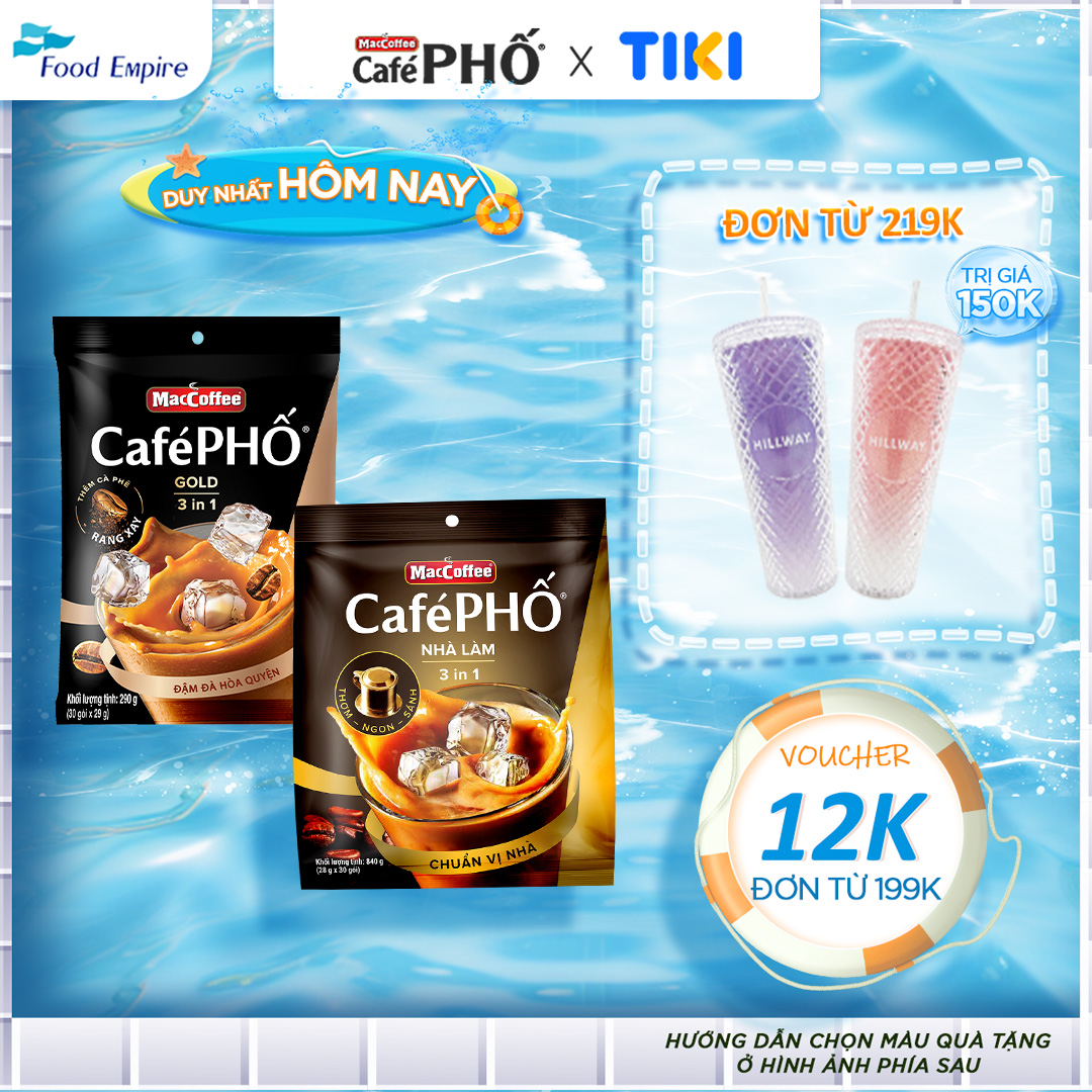 Combo 1 Túi cà phê MacCoffee Phố Nhà làm & 1 Phố Sữa Đá Gold