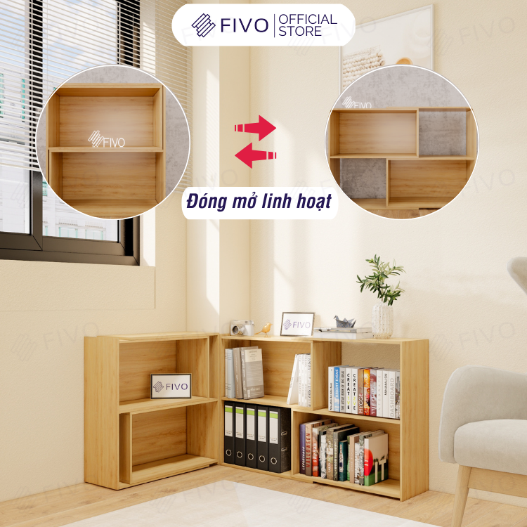 Kệ Sách Cho Bé FIVO FB71 Chất Liệu Gỗ Cao Cấp, An Toàn, Nhiều Màu Sắc - 2 Tầng