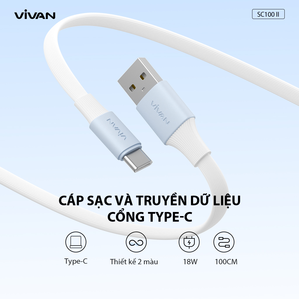 Dây Cáp Sạc Truyền Dữ Liệu Silicon VIVAN S Series Sạc 2.4A 3A BH 12 THÁNG - HÀNG CHÍNH HÃNG