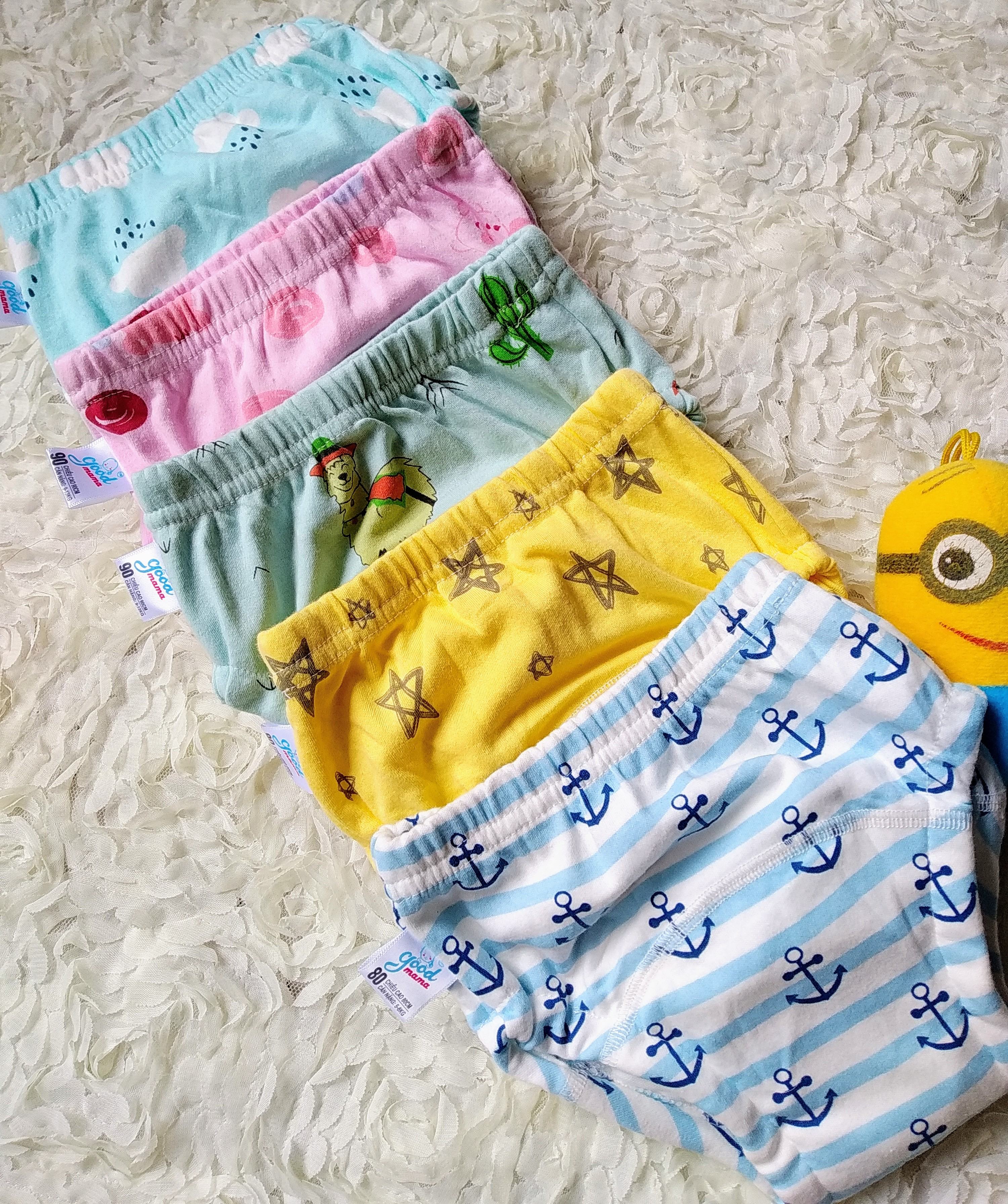 Quần bỏ bỉm vải cotton 6 lớp dày mịn siêu thấm, khô thoáng cho Bé từ 5 - 17kg hiệu Goodmama.