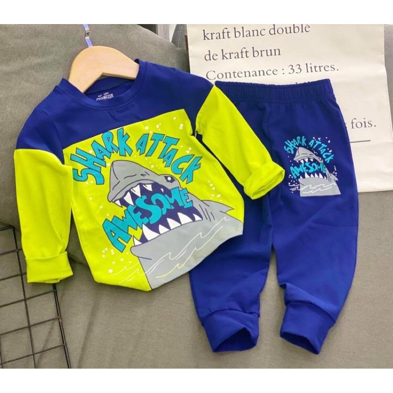 BỘ DÀI BÉ TRAI THUN COTTON IN 3D