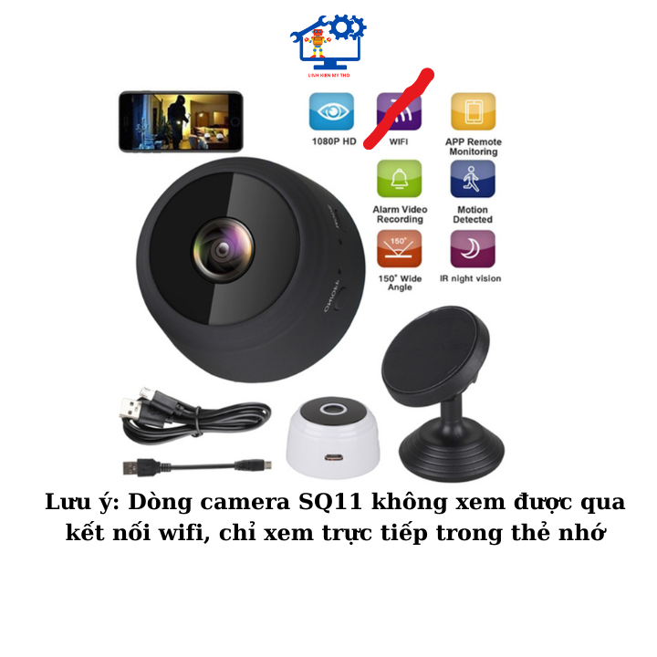 Camera Mini DV SQ11 Siêu Nhỏ 2 x 2 cm Với 4 Đèn Hồng Ngoại Quay Ban Đêm Cực Tốt Thẻ Nhớ 32GB Hàng Chính Hãng