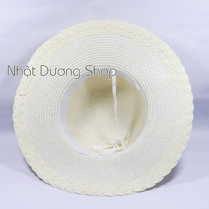 Mũ cói NƠ TO vành rộng 9cm, vòng đầu 57 cm - chất liệu vải cói đẹp thích hợp cho chị em phụ nữ