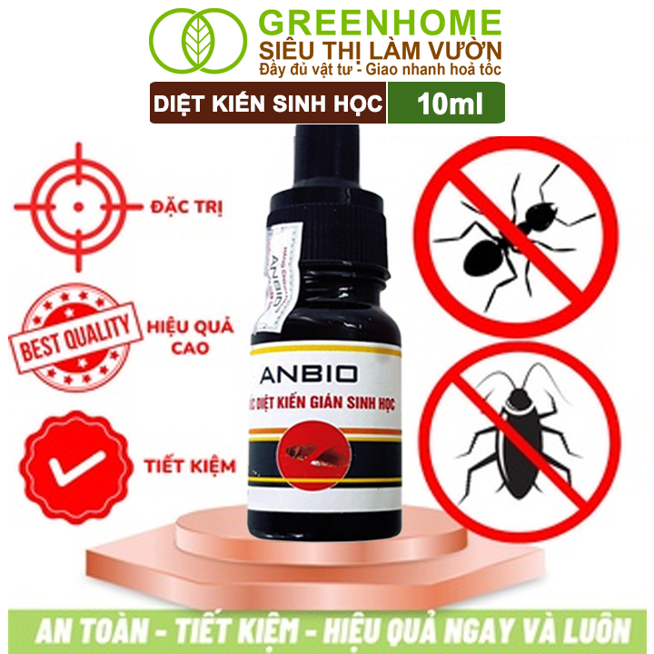 Thuốc Diệt Kiến Greenhome, Anbio, Chai 10ml, Thành Phần Tự Nhiên, Diệt Tận Gốc Kiến Hôi, Kiến Lửa