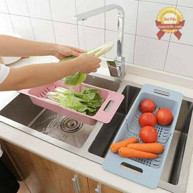 Rổ Gác Bồn Rửa Bát Gấp Gọn Đa Năng Lúa Mạch Tiện Dụng