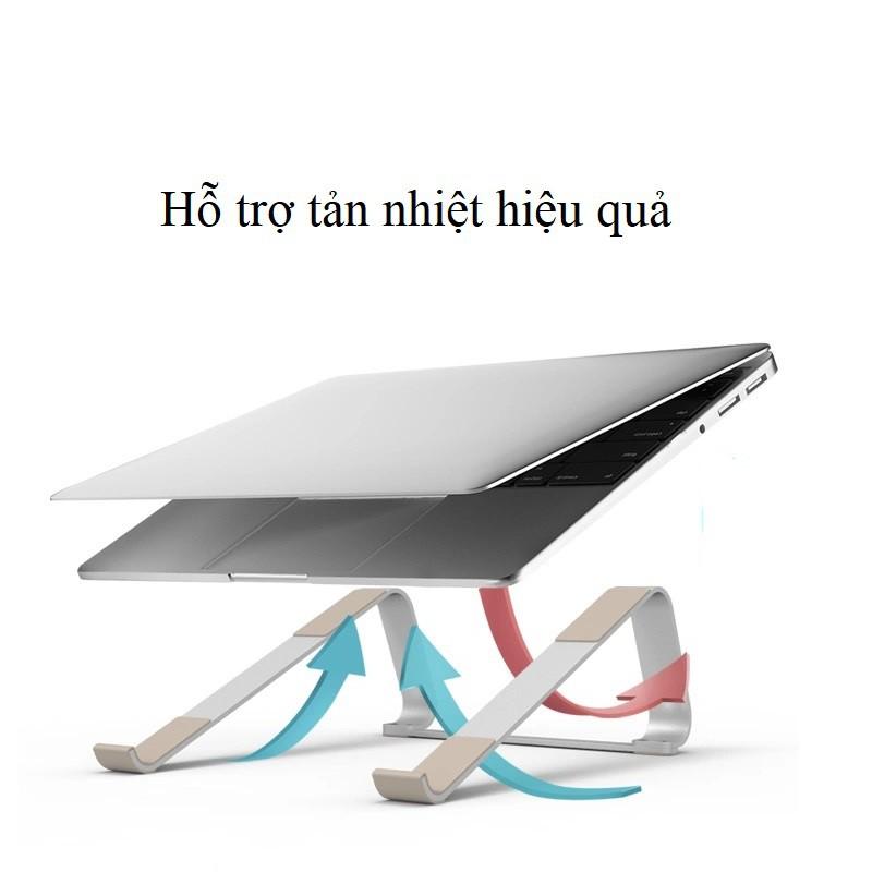 Giá Đỡ Laptop dành cho Macbook Nhôm chữ L kê tản nhiệt cho máy tính 14 inch, 15.6 inch, 13 inch, 17 inch để bàn