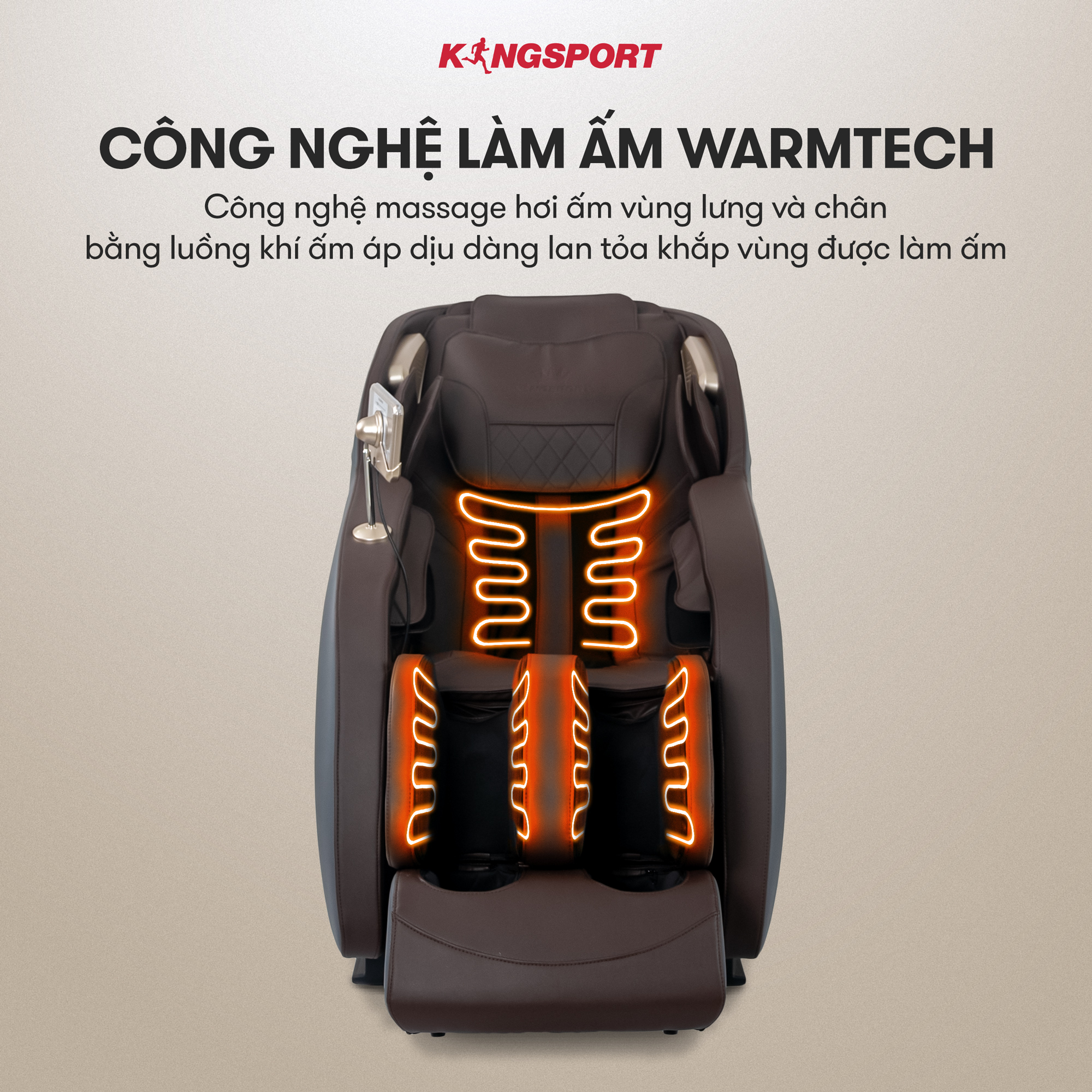 Ghế massage KINGSPORT G91 cao cấp con lăn 3D với 8 bài tập, chế độ quét cơ thể thông minh, túi khí massage chân cao